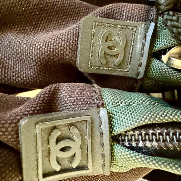 Vintage Chanel Sport Large Canvas Bag Duffle Messenger Logo Y2K 2000s - Picture 4 of 9